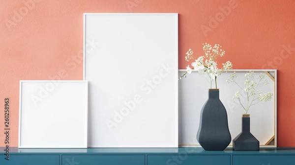 Fototapeta Mock up posters 3d render