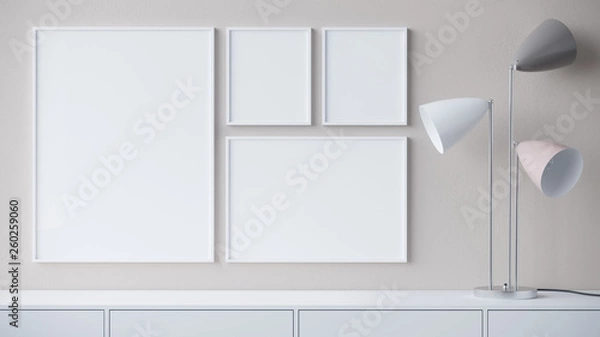 Fototapeta Empty frames 3d render