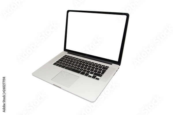 Obraz Isolated laptop with empty space on white background