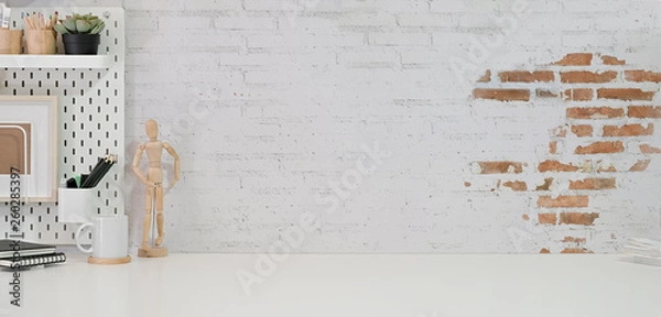 Obraz Minimalist stylish workspace and copy space