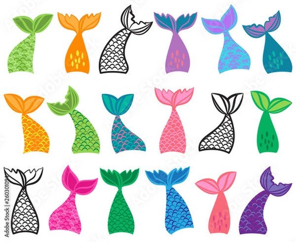 Obraz Vector Collection of Mermaid Tail Illustrations