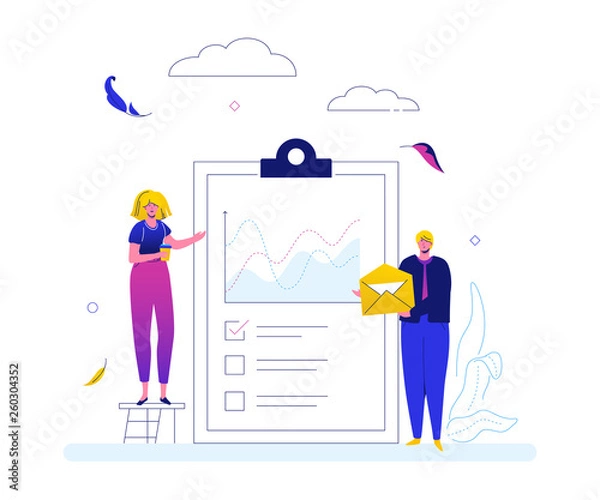 Fototapeta Business strategy - flat design style web banner