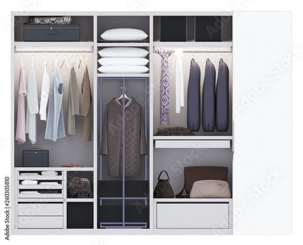 Obraz wardrobe 3d render  on white  background