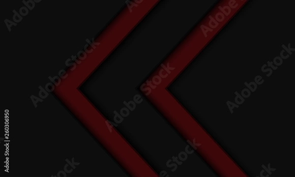 Fototapeta Abstract dark red twin arrow direction on black design modern futuristic background vector illustration.