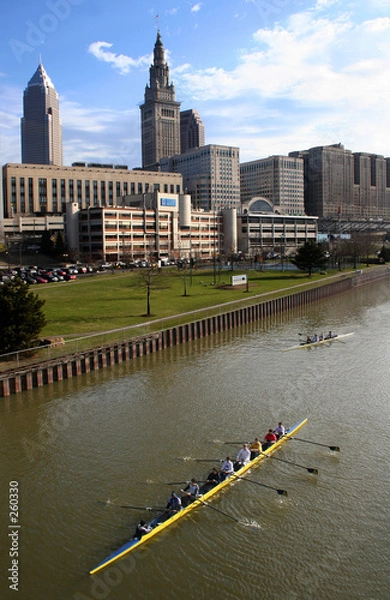 Fototapeta rowers on the cuyahoga river