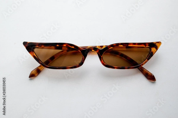 Obraz Fashionable sunglasses on a white background trend
