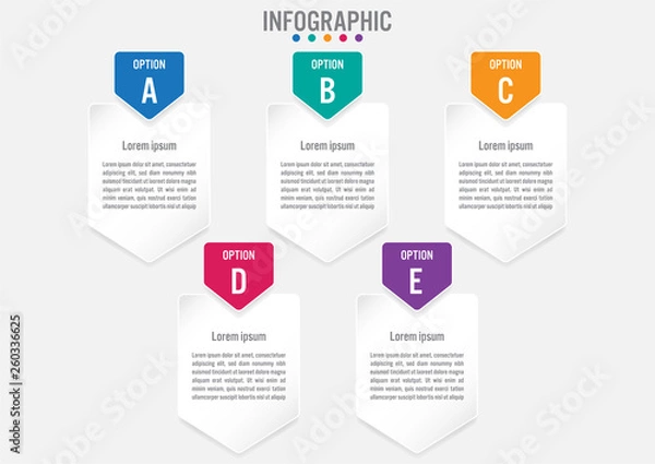 Fototapeta Business infographic labels template with 5 options.Creative concept for infographic..