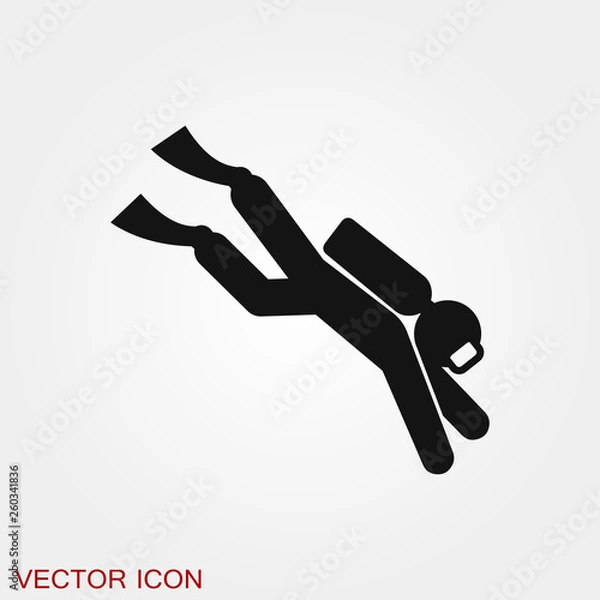 Obraz Scuba diver icon vector sign symbol for design