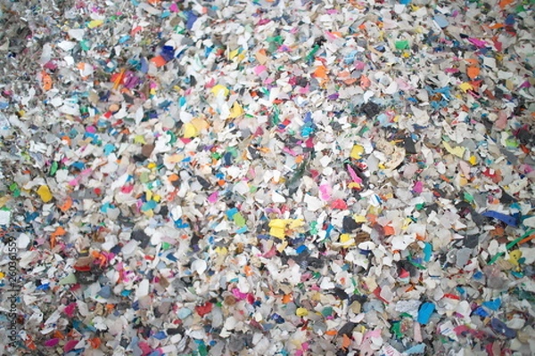 Obraz Recycling, shredded plastic