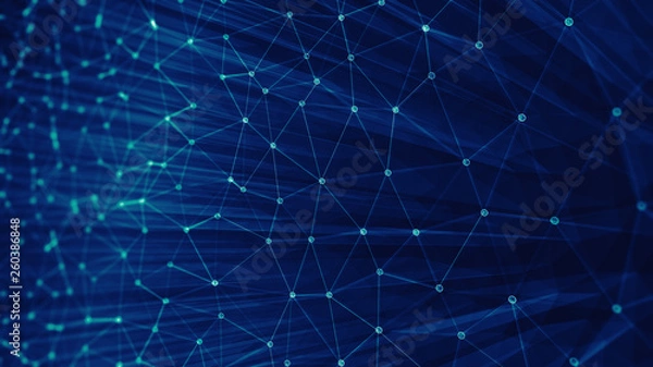 Fototapeta Modern triangles connection technology background