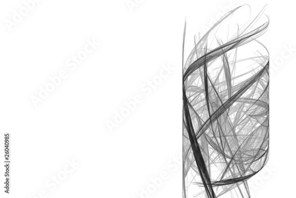 Obraz Fraktal walec white backgr black & white