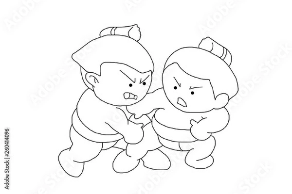 Obraz おすもうさん・塗り絵