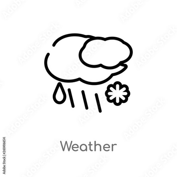 Obraz outline weather vector icon. isolated black simple line element illustration from meteorology concept. editable vector stroke weather icon on white background