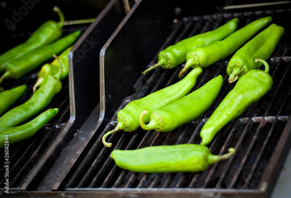Obraz Produce - Summer _ Roasting Hatch Green Chile