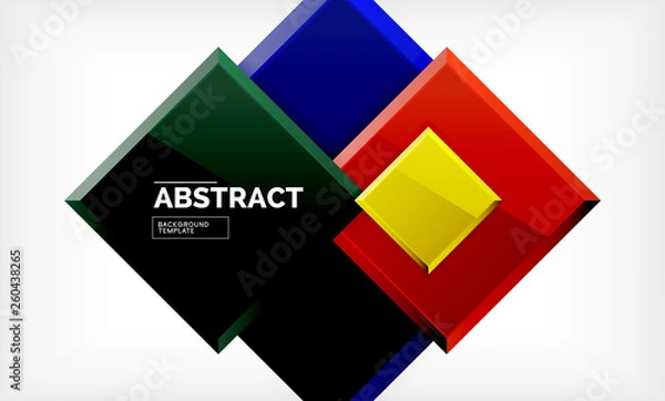 Fototapeta Geometric abstract background, modern square design