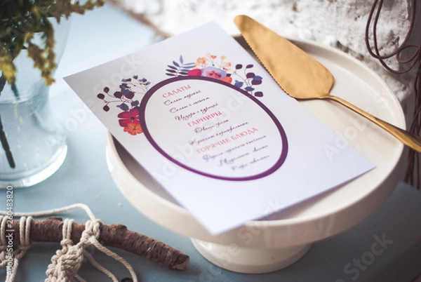 Obraz christmas dinner table setting