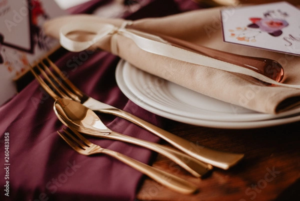 Obraz plate with fork and knife