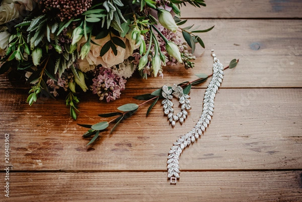 Obraz flowers on wooden background