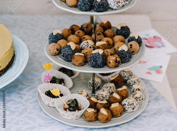 Obraz bowl of cereal with blueberries