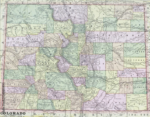 Obraz Old map. Engraving image