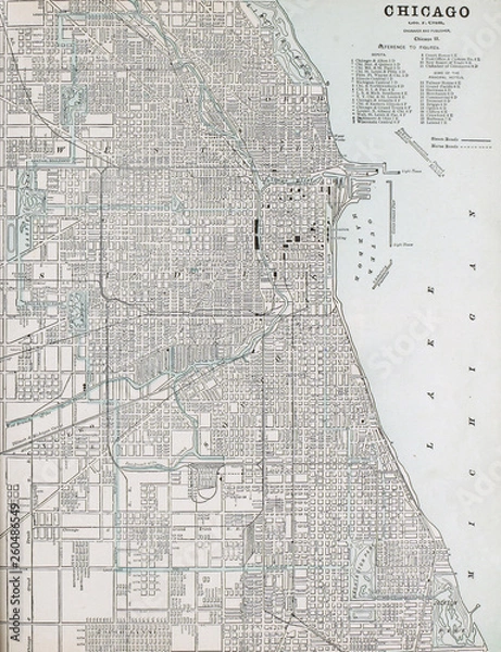 Obraz Old map. Engraving image