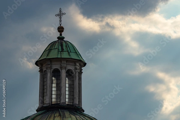 Fototapeta Tower on the roof of the church of St. Wojciech on the Main Square in Krakow, Poland
