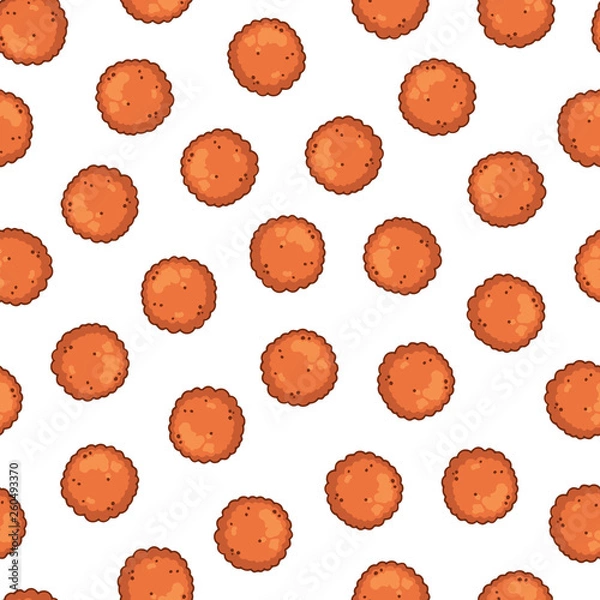 Fototapeta Pattern of vector illustrations on the nutrition theme; dry food for cats and dogs. Realistic isolated objects for your design.