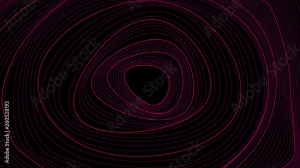 Obraz aesthetic curved circles on black background. 3D rendering.