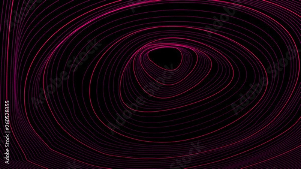 Obraz aesthetic curved circles on black background. 3D rendering.