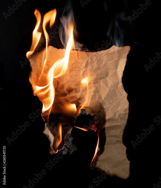 Obraz .burning piece of crumpled paper