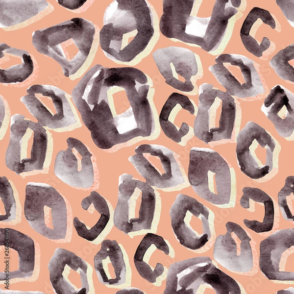 Obraz watercolor leopard seamless pattern. Animal print