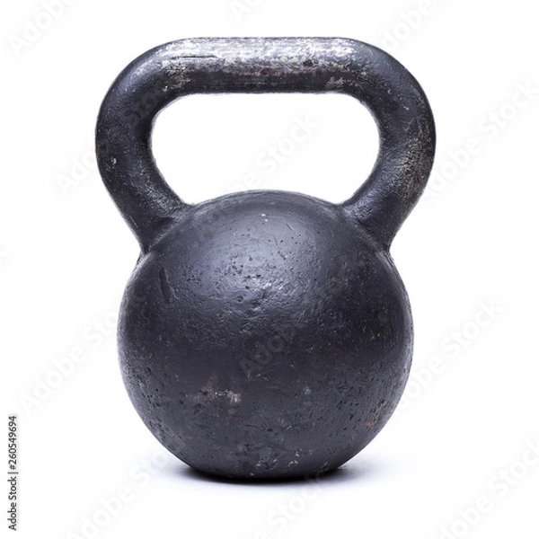 Obraz Czarny kettlebell na białym tle