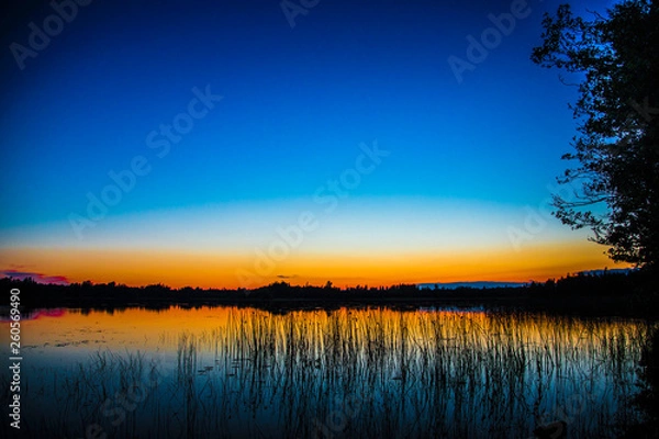 Obraz Sunset at the lake