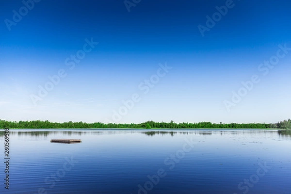 Obraz landscape with lake and clouds