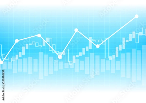 Obraz Vector : Increasing business graph on blue background