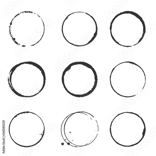 Obraz Grunge decorative ring stain vector set