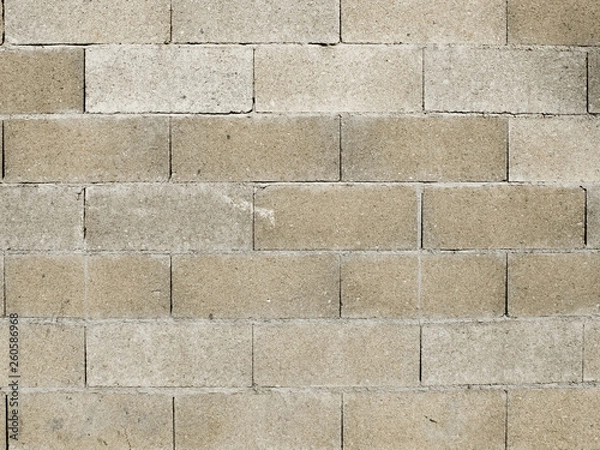 Obraz Mur de briques en parpaing gris de forme réctangulaires