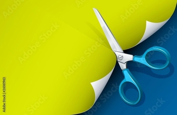 Fototapeta scissors cutting paper