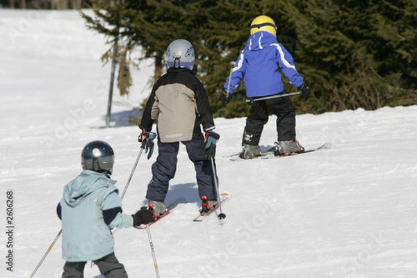 Obraz kids skiing
