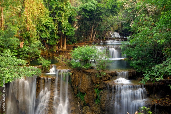 Obraz Water fall in deep forest