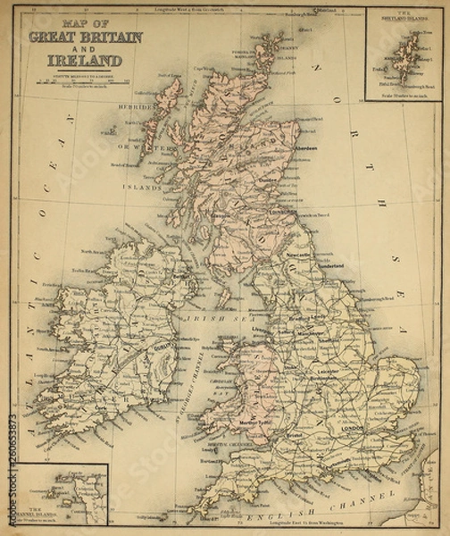 Fototapeta Old map. Engraving image