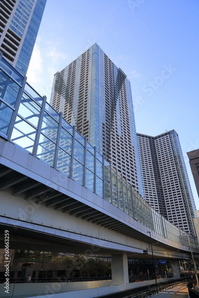 Fototapeta 勝どきにそびえ立つタワーマンション群