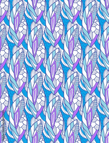Obraz Seamless floral pattern. Fabric leaf texture. Vector illustration.