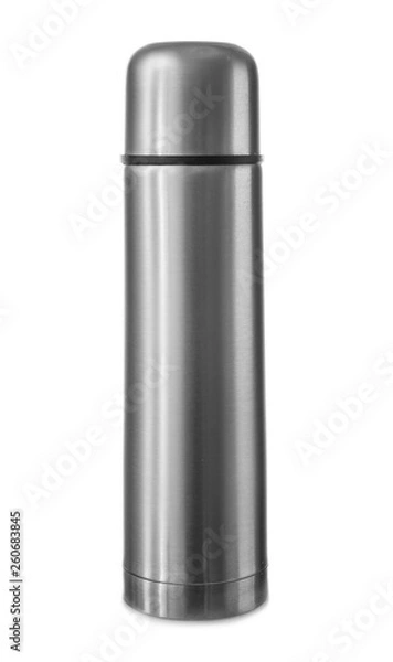 Obraz Thermos flask on white background