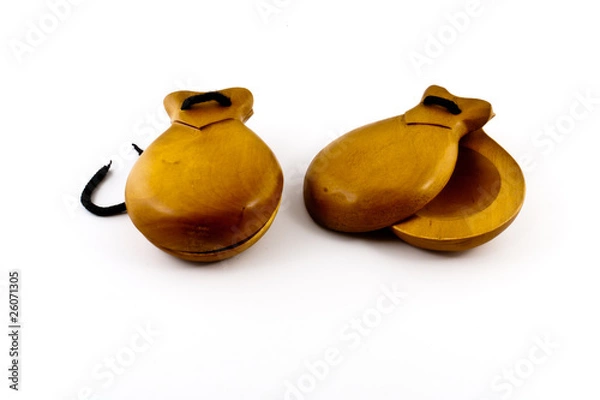 Fototapeta Two Castanets with White Background