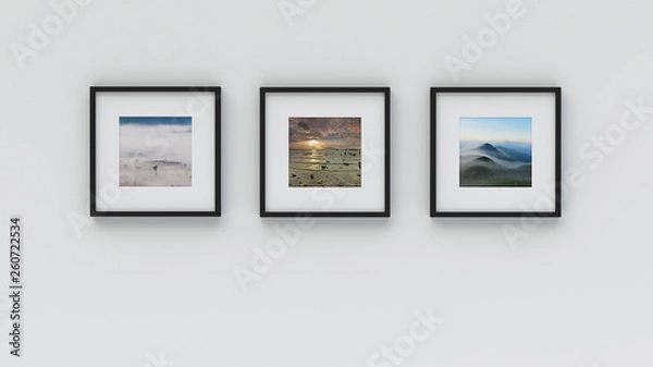 Obraz Photo frame on wall (3d rendering)