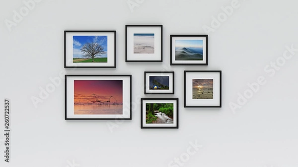 Obraz Photo frame on wall (3d rendering)