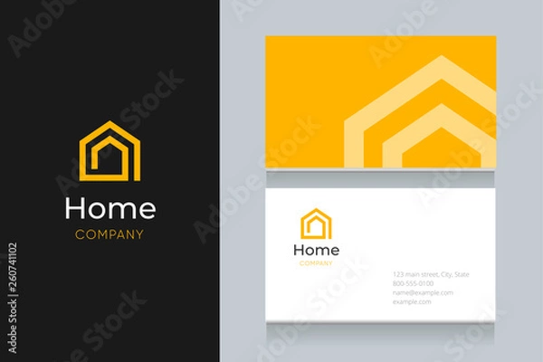 Fototapeta spiral house logo with business card template. 