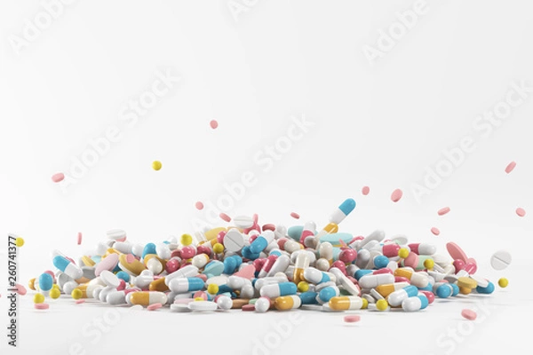 Fototapeta Bang of pills 3d render