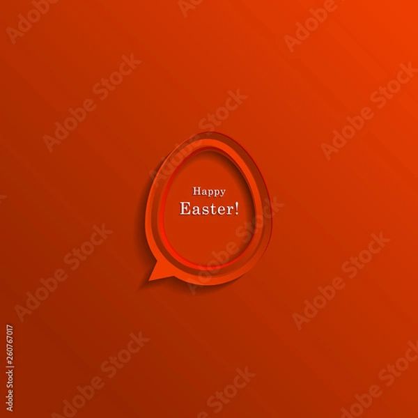 Fototapeta Modern Happy Easter festive greeting card with speech bubble egg, vector background